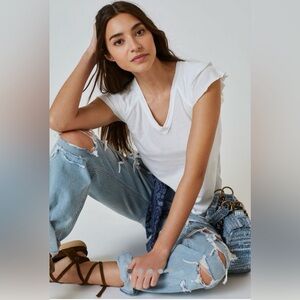 Maeve Catie Ruffle-Sleeved Tee